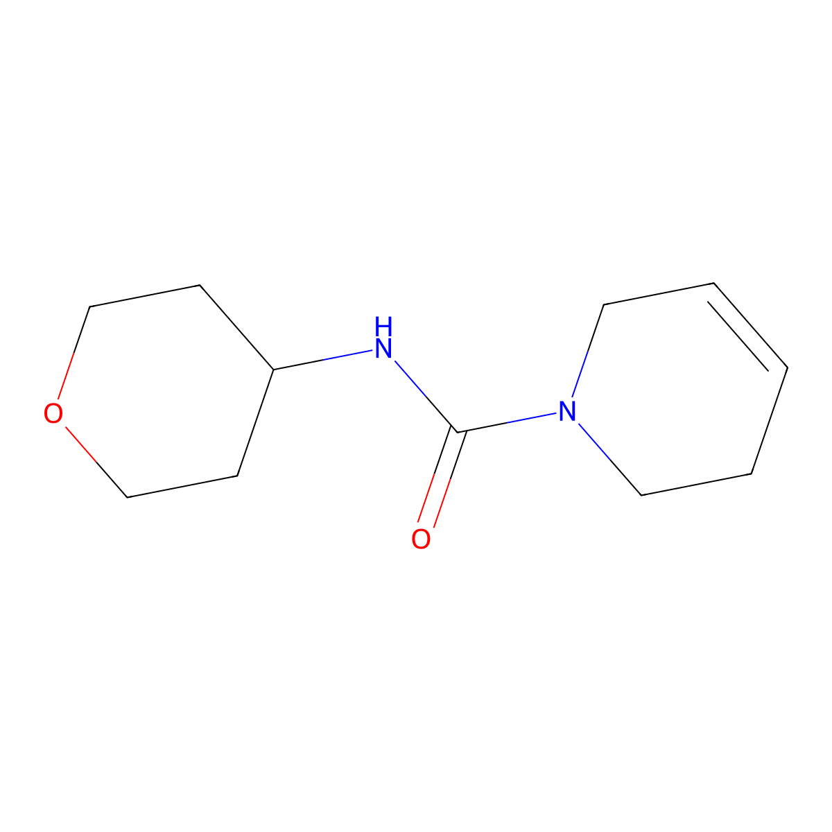 N-(tetrahydro-2H-pyran-4-yl)-5,6-dihydropyridine-1(2H)-carboxamide molecular structure, CAS 2034282-08-9