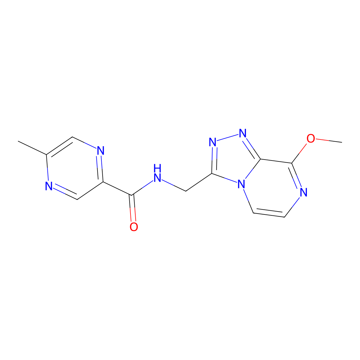 N-((8-methoxy-[1,2,4]triazolo[4,3-a]pyrazin-3-yl)methyl)-5-methylpyrazine-2-carboxamide molecular structure, CAS 2034282-09-0