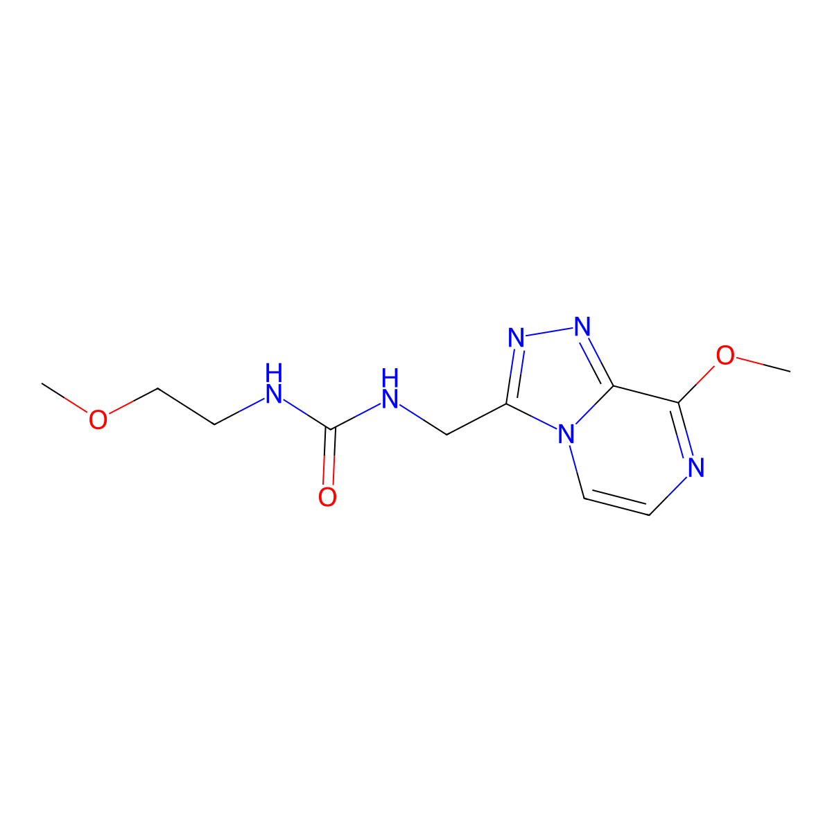 1-({8-Methoxy-[1,2,4]triazolo[4,3-a]pyrazin-3-yl}methyl)-3-(2-methoxyethyl)urea molecular structure, CAS 2034282-12-5