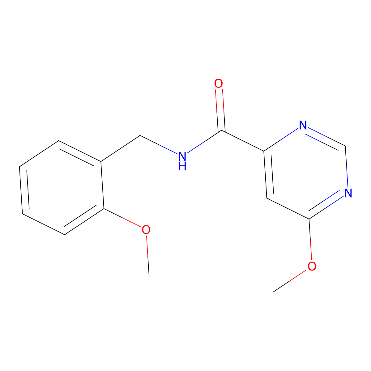 6-methoxy-N-(2-methoxybenzyl)pyrimidine-4-carboxamide molecular structure, CAS 2034282-13-6