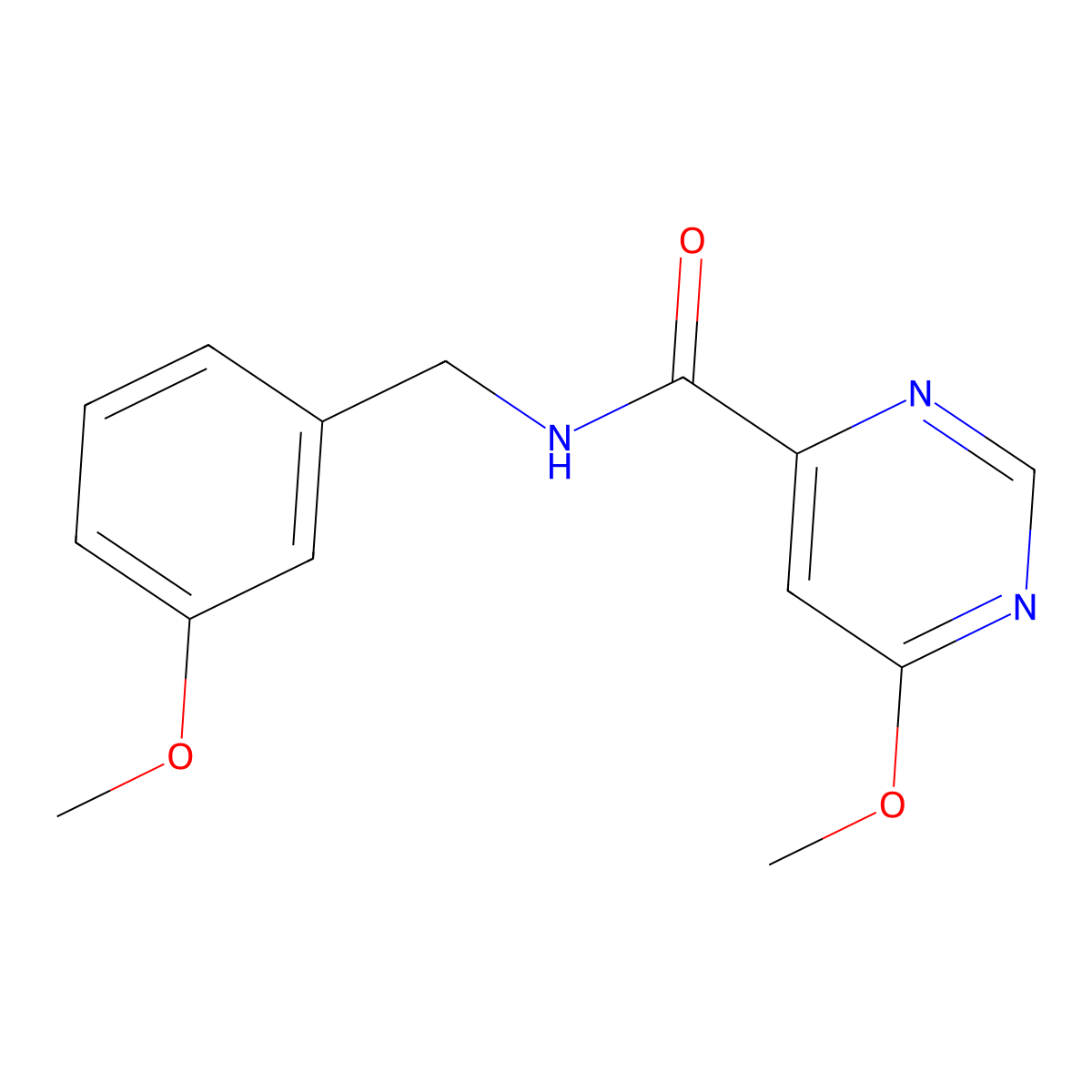 6-methoxy-N-(3-methoxybenzyl)pyrimidine-4-carboxamide molecular structure, CAS 2034282-15-8