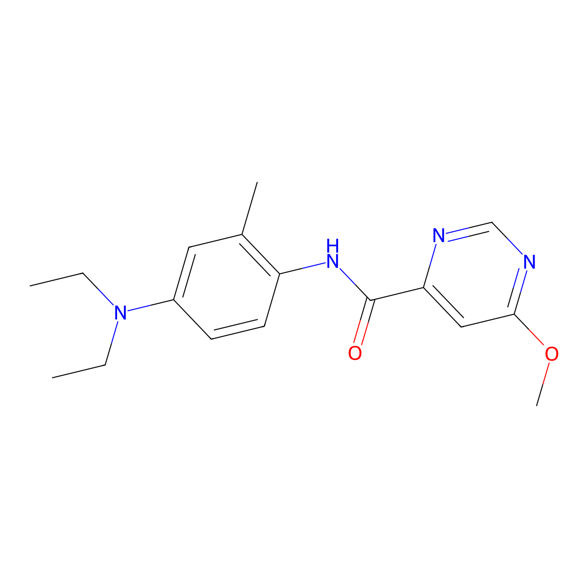 N-[4-(diethylamino)-2-methylphenyl]-6-methoxypyrimidine-4-carboxamide molecular structure, CAS 2034282-17-0
