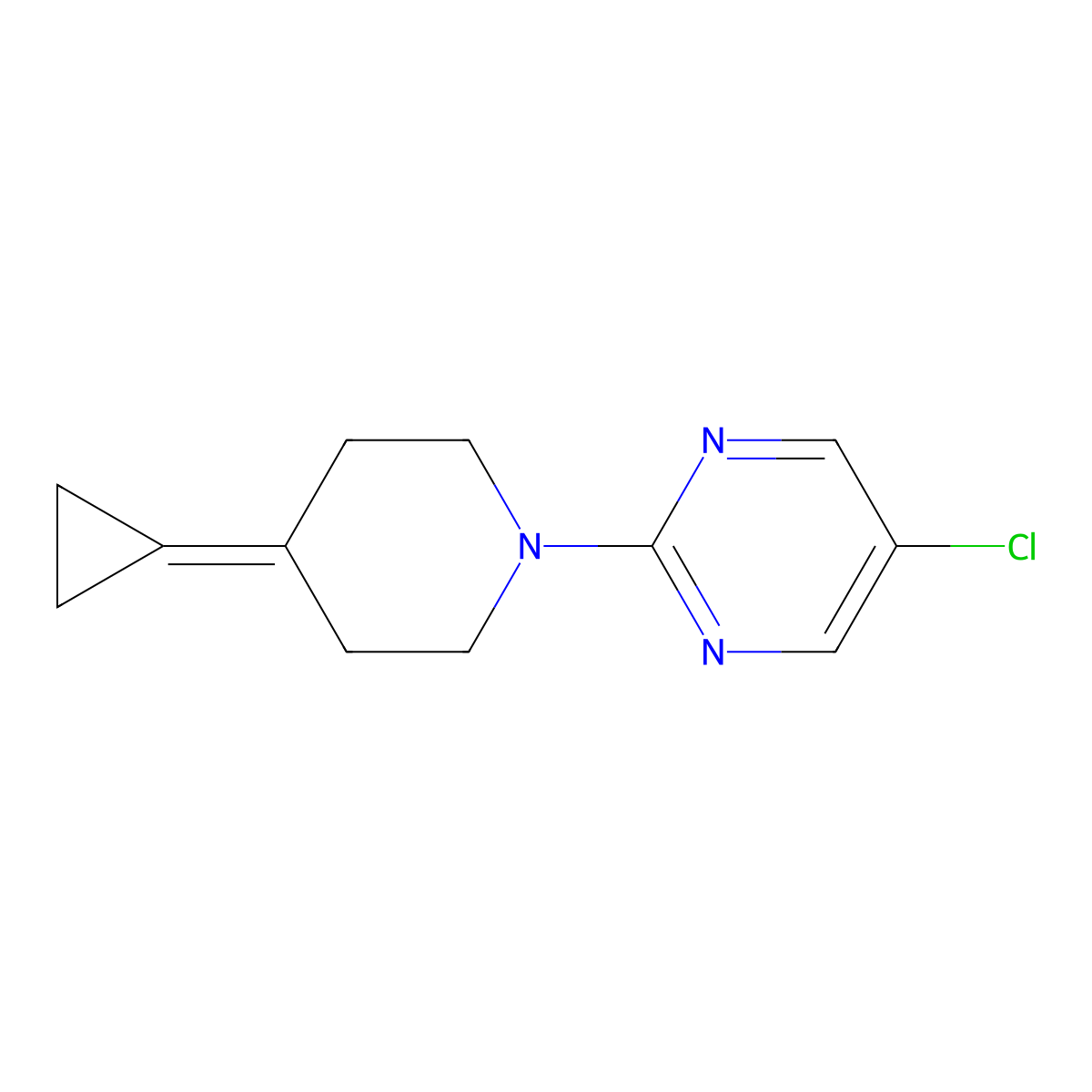 5-Chloro-2-(4-cyclopropylidenepiperidin-1-yl)pyrimidine molecular structure, CAS 2034282-18-1