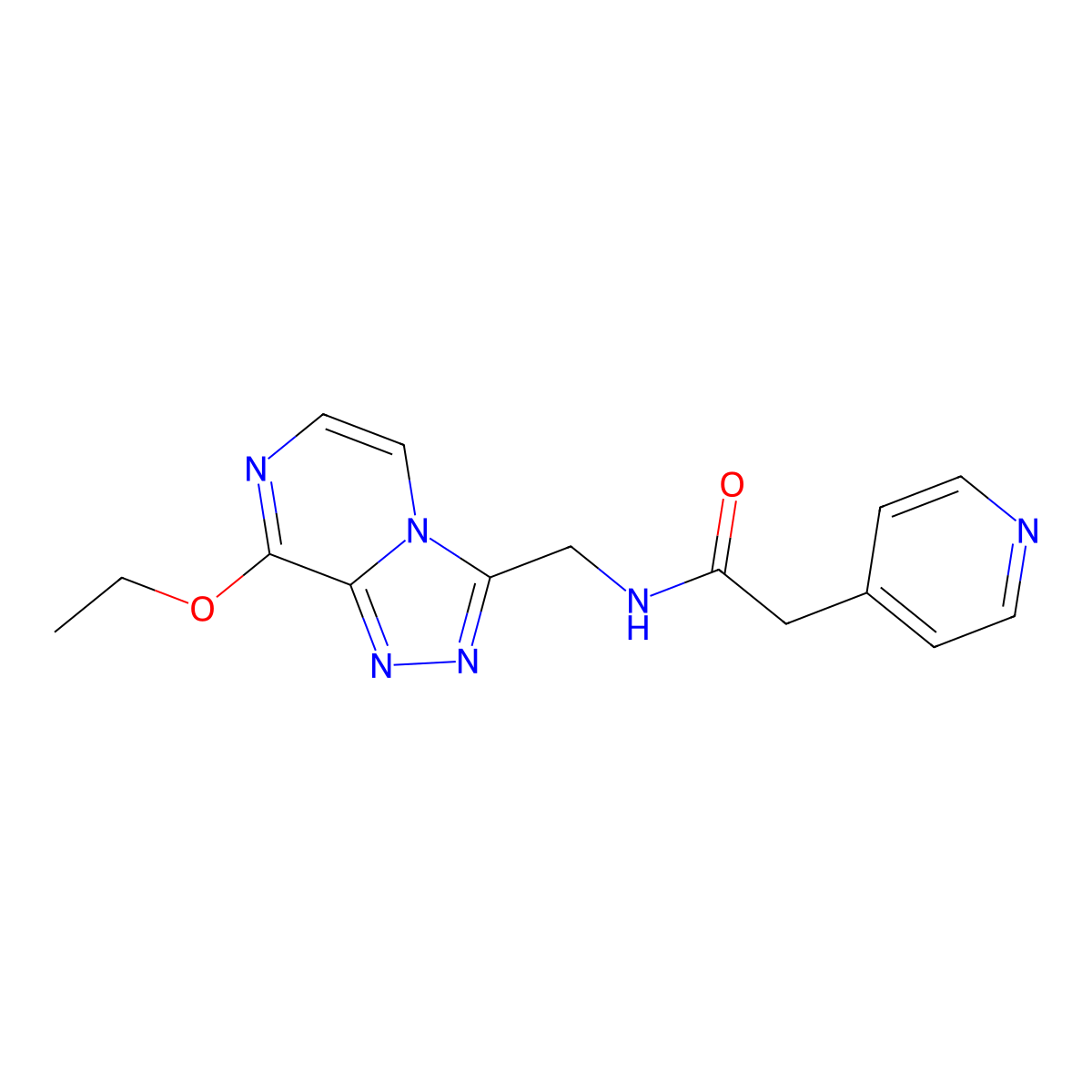 N-((8-ethoxy-[1,2,4]triazolo[4,3-a]pyrazin-3-yl)methyl)-2-(pyridin-4-yl)acetamide molecular structure, CAS 2034282-19-2