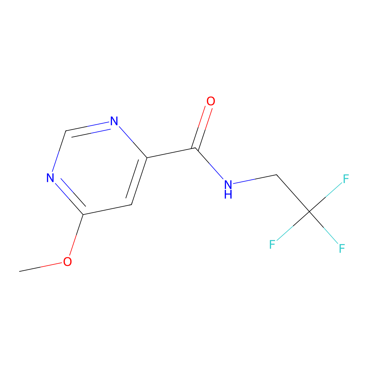 6-methoxy-N-(2,2,2-trifluoroethyl)pyrimidine-4-carboxamide molecular structure, CAS 2034282-23-8