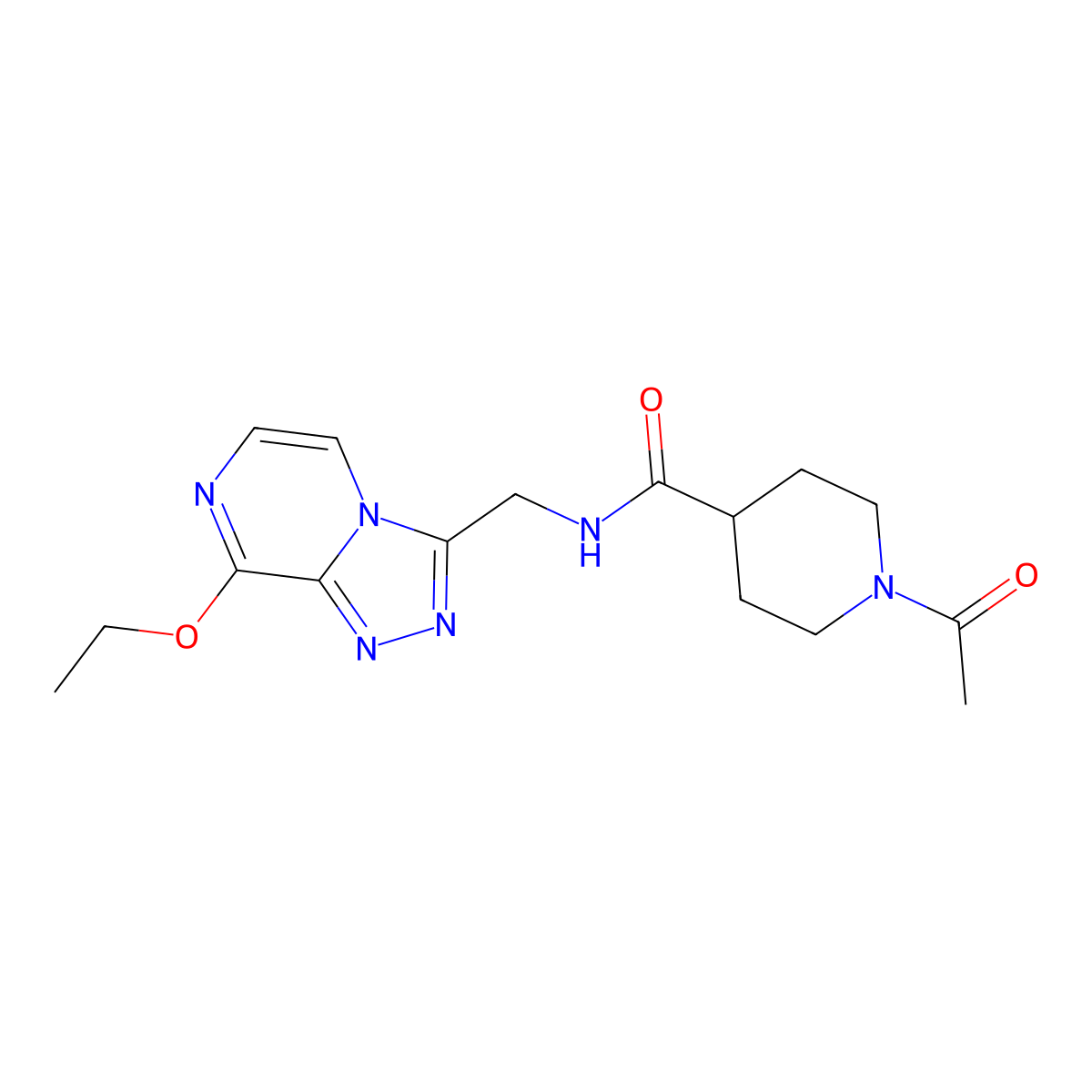 1-acetyl-N-({8-ethoxy-[1,2,4]triazolo[4,3-a]pyrazin-3-yl}methyl)piperidine-4-carboxamide molecular structure, CAS 2034282-24-9