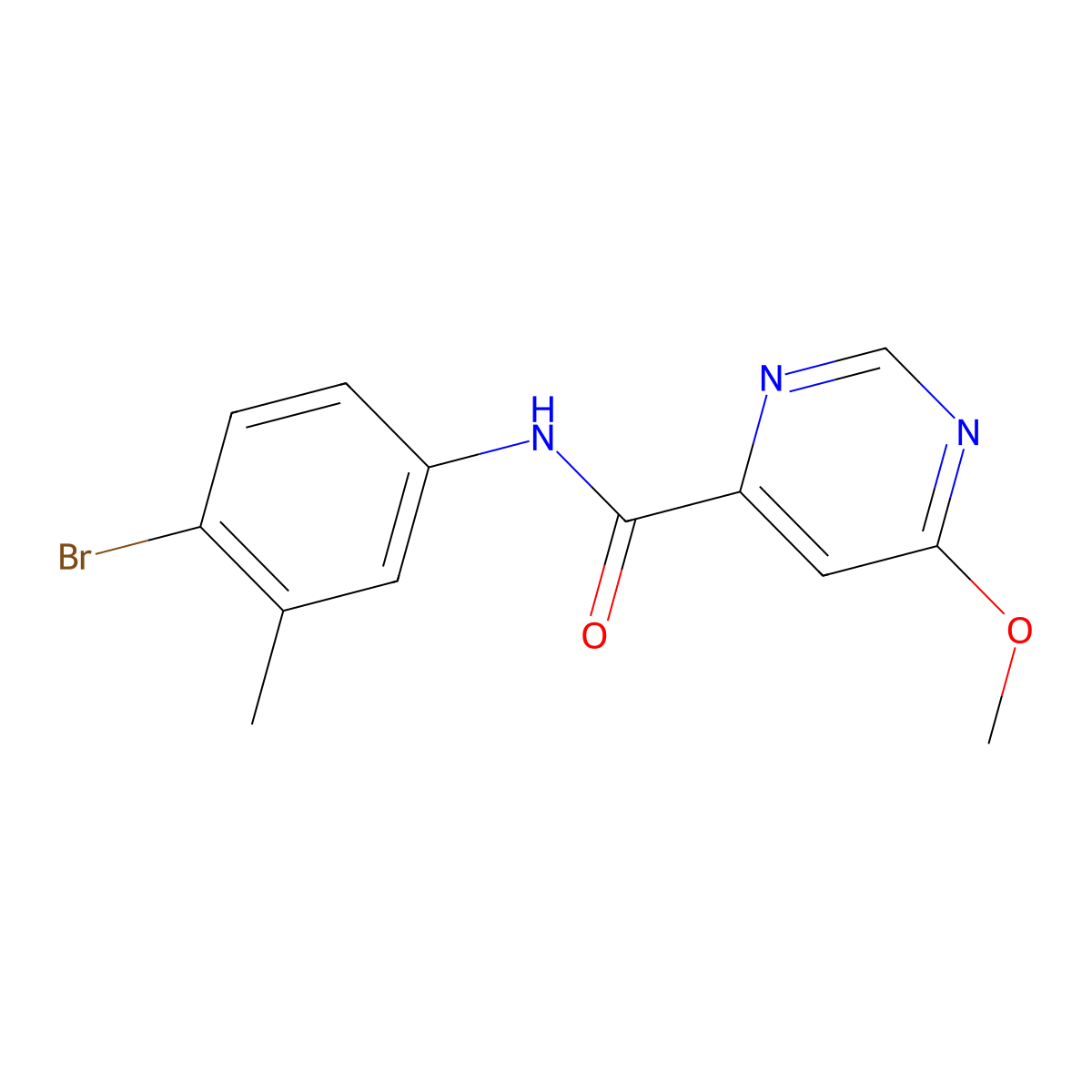 N-(4-bromo-3-methylphenyl)-6-methoxypyrimidine-4-carboxamide molecular structure, CAS 2034282-28-3