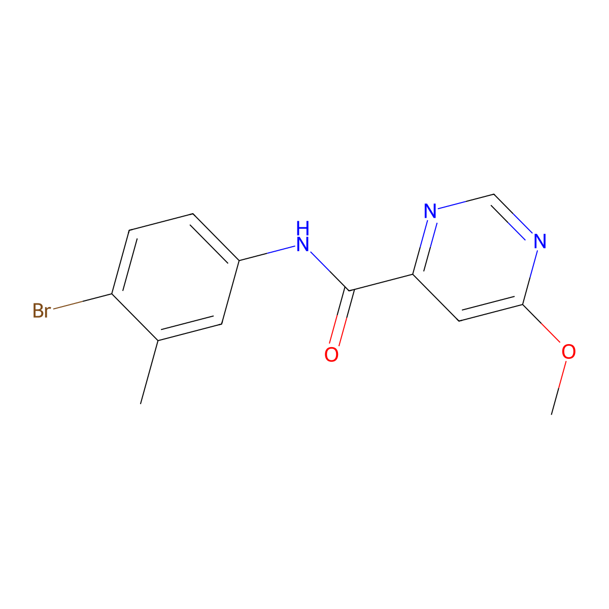 N-(4-bromo-3-methylphenyl)-6-methoxypyrimidine-4-carboxamide molecular structure, CAS 2034282-28-3