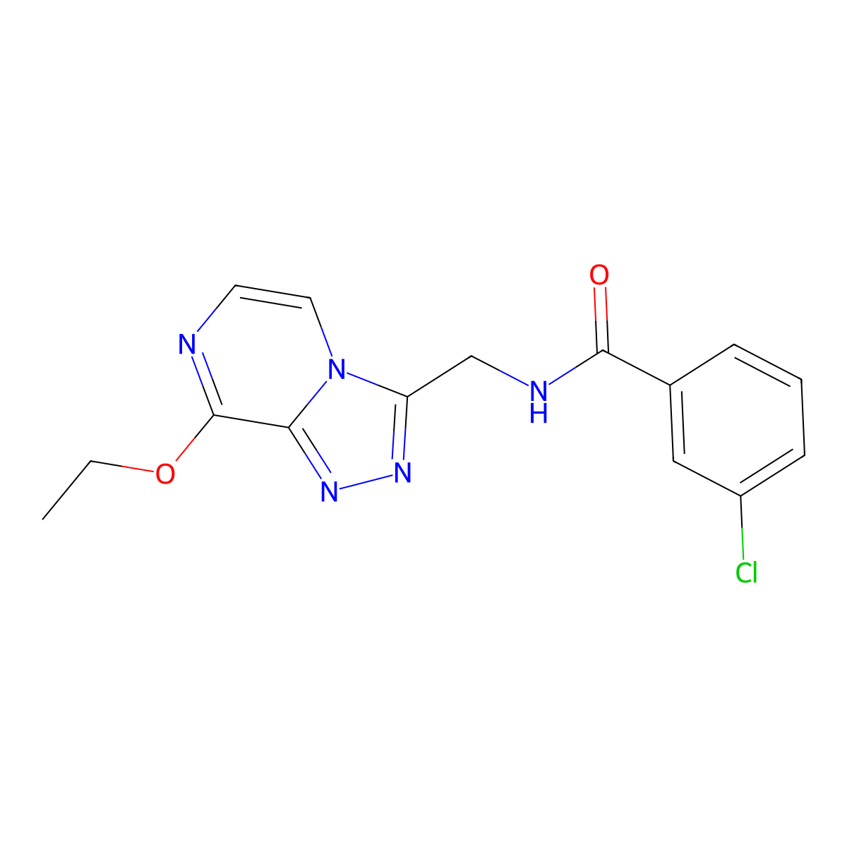 3-chloro-N-((8-ethoxy-[1,2,4]triazolo[4,3-a]pyrazin-3-yl)methyl)benzamide molecular structure, CAS 2034282-30-7
