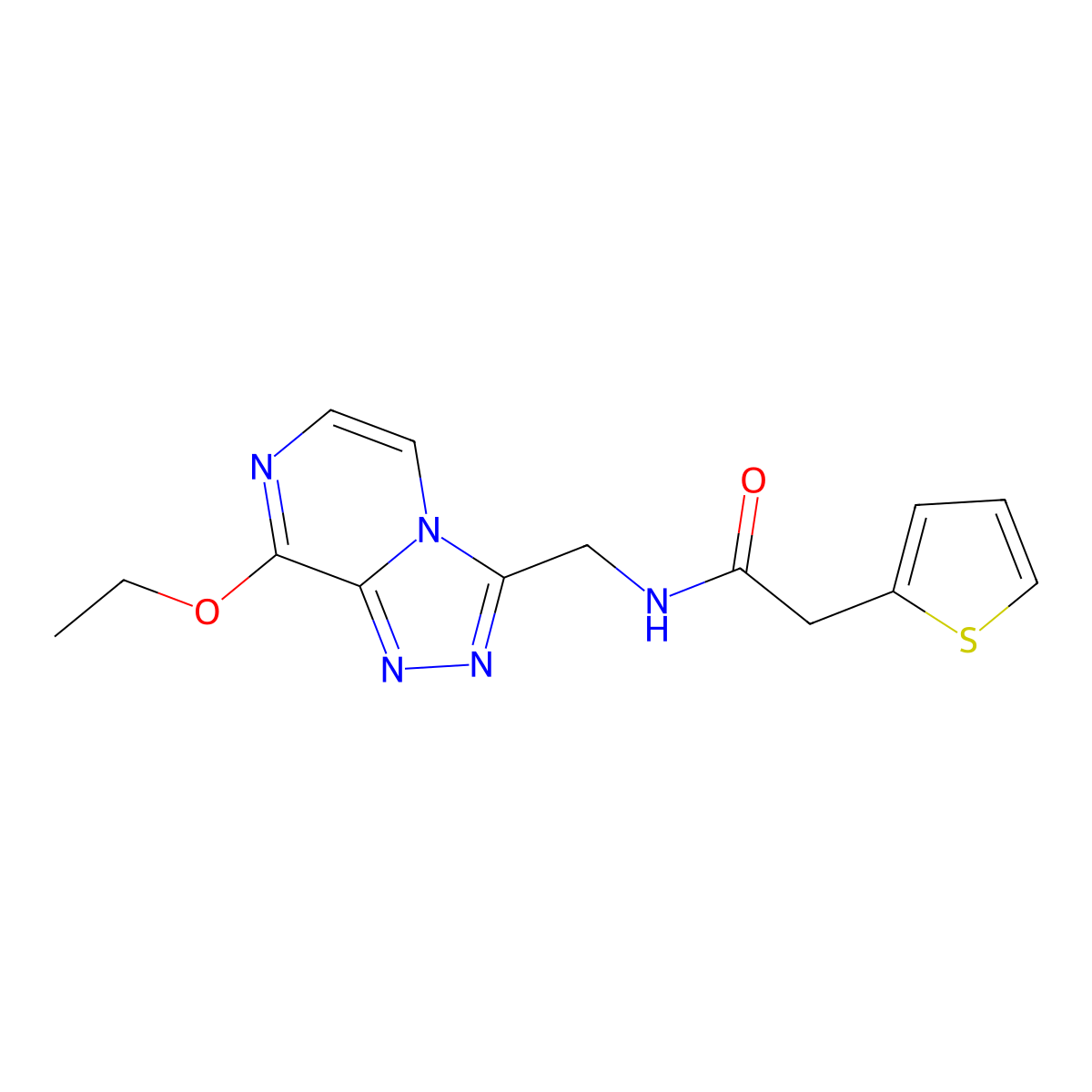 N-((8-ethoxy-[1,2,4]triazolo[4,3-a]pyrazin-3-yl)methyl)-2-(thiophen-2-yl)acetamide molecular structure, CAS 2034282-34-1