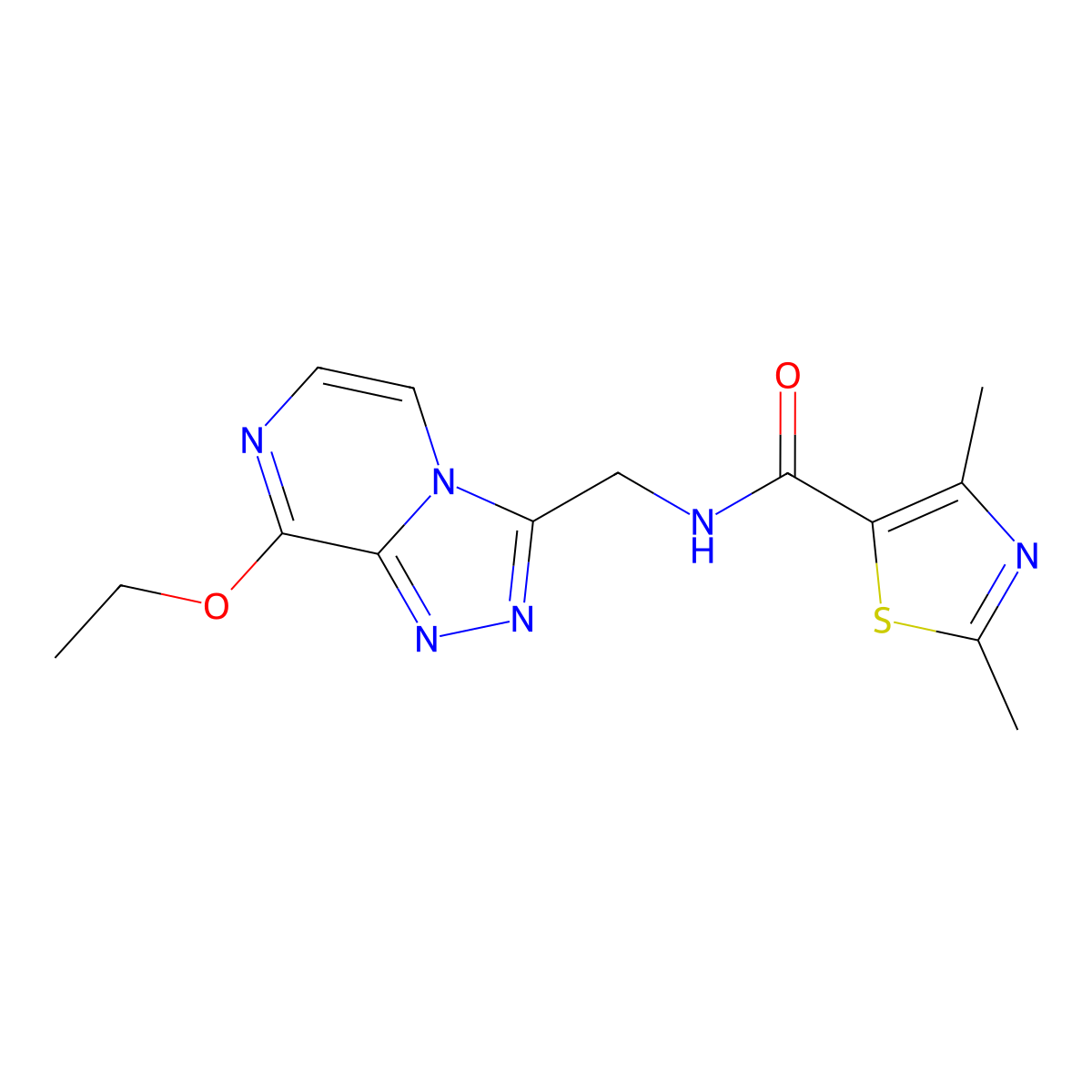 N-((8-ethoxy-[1,2,4]triazolo[4,3-a]pyrazin-3-yl)methyl)-2,4-dimethylthiazole-5-carboxamide molecular structure, CAS 2034282-49-8