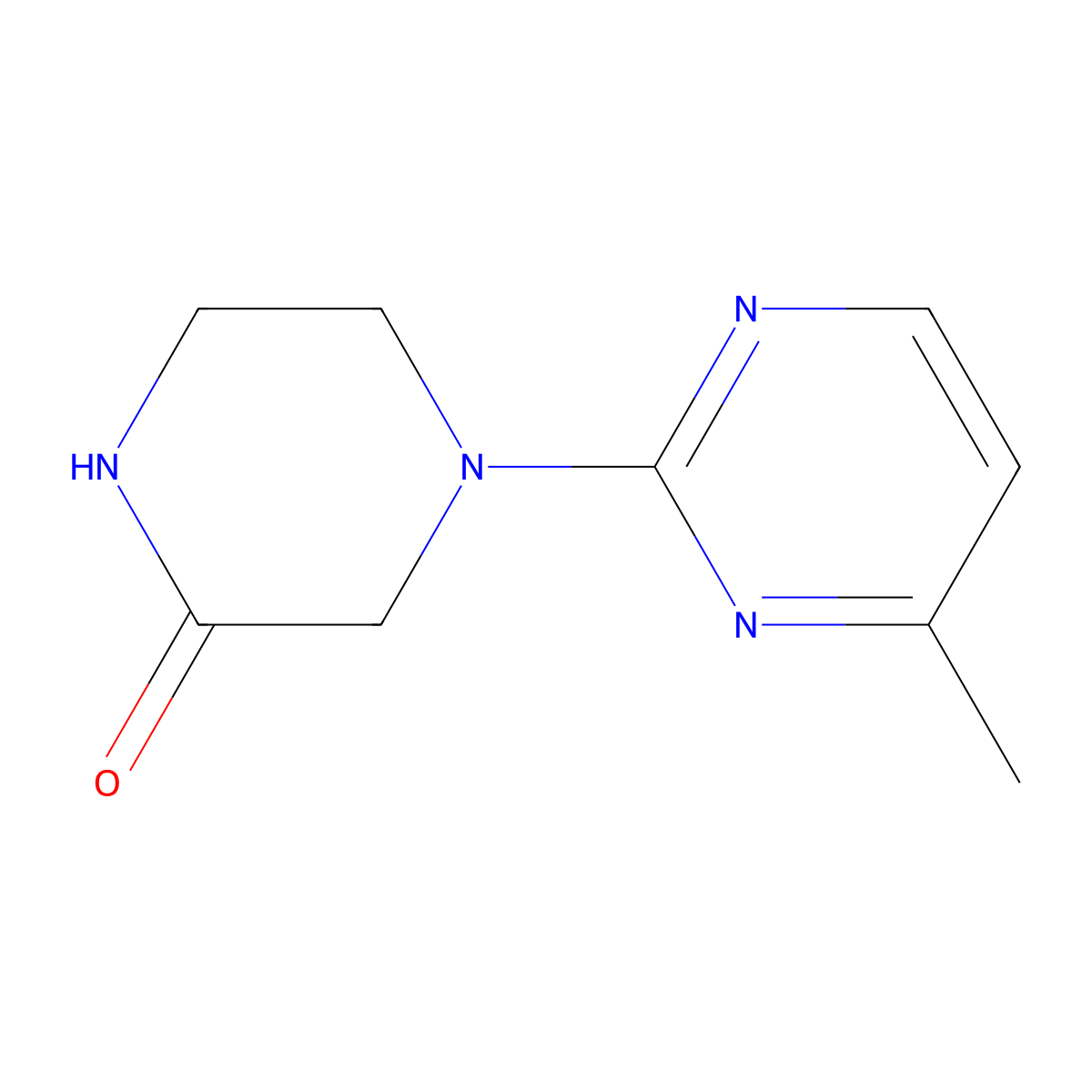 4-(4-Methylpyrimidin-2-yl)piperazin-2-one molecular structure, CAS 2034282-60-3