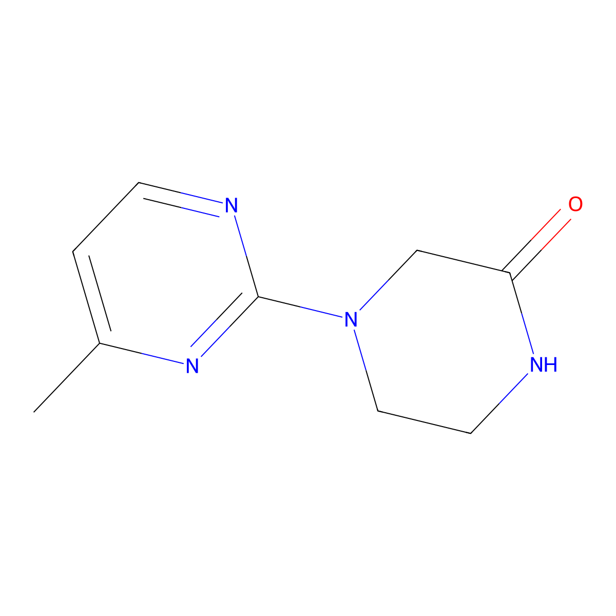 4-(4-Methylpyrimidin-2-yl)piperazin-2-one molecular structure, CAS 2034282-60-3