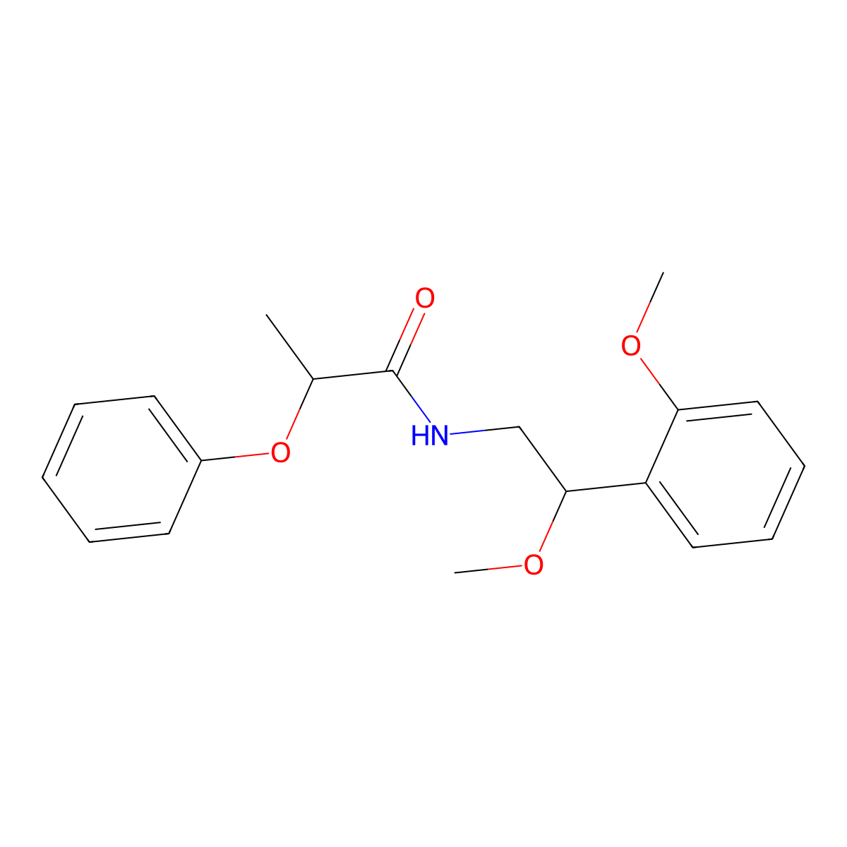 N-[2-methoxy-2-(2-methoxyphenyl)ethyl]-2-phenoxypropanamide molecular structure, CAS 2034283-02-6
