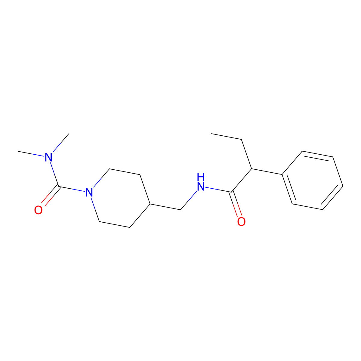 N,N-dimethyl-4-[(2-phenylbutanamido)methyl]piperidine-1-carboxamide molecular structure, CAS 2034283-03-7