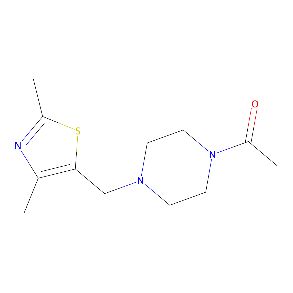 1-(4-((2,4-Dimethylthiazol-5-yl)methyl)piperazin-1-yl)ethanone molecular structure, CAS 2034283-44-6