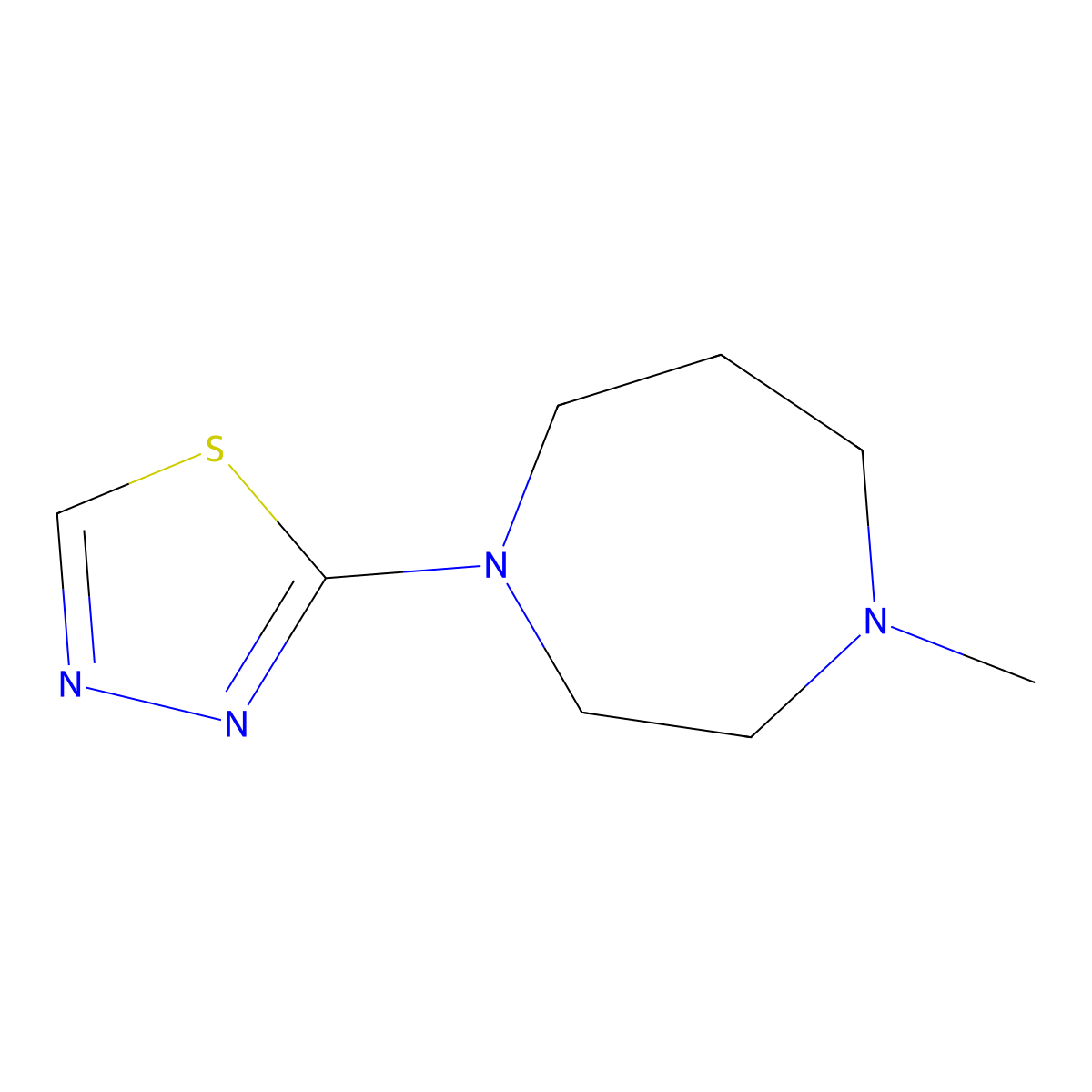 2-(4-Methyl-1,4-diazepan-1-yl)-1,3,4-thiadiazole molecular structure, CAS 2034283-61-7