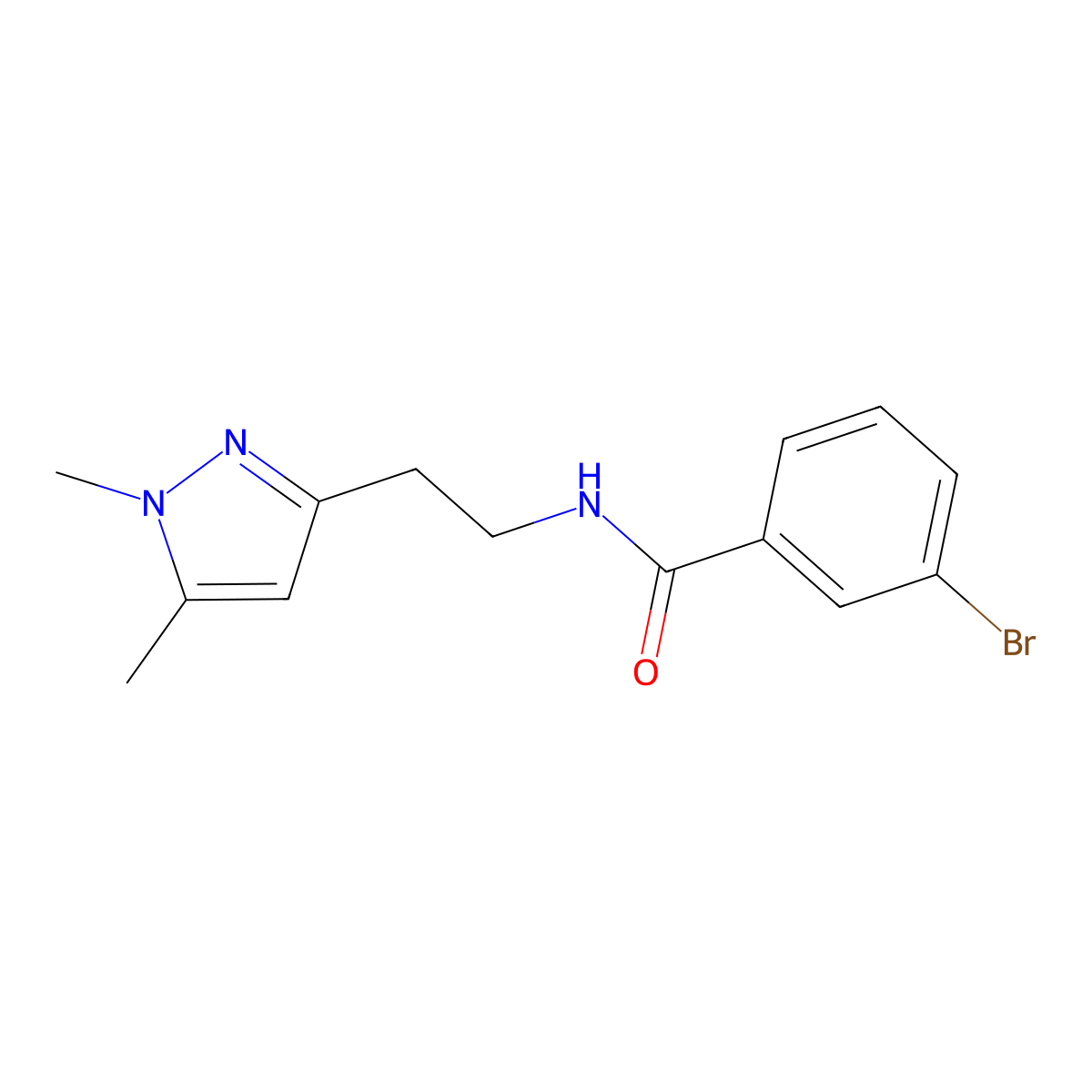 3-bromo-N-[2-(1,5-dimethyl-1H-pyrazol-3-yl)ethyl]benzamide molecular structure, CAS 2034283-77-5