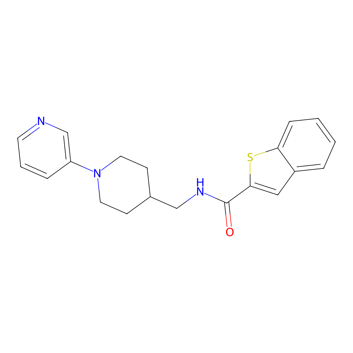 N-((1-(pyridin-3-yl)piperidin-4-yl)methyl)benzo[b]thiophene-2-carboxamide molecular structure, CAS 2034283-90-2