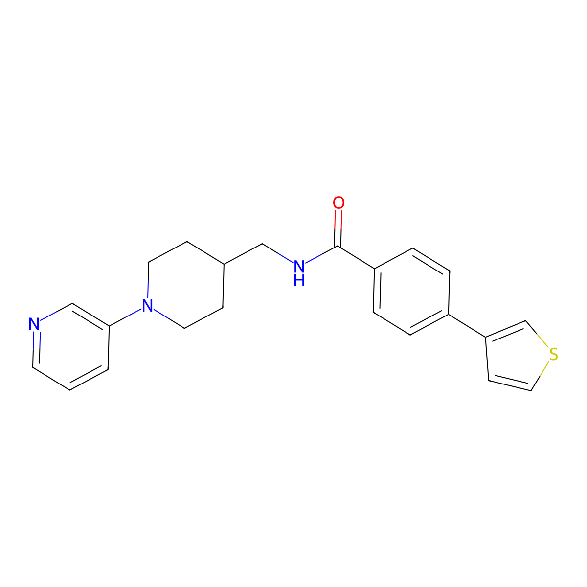 N-{[1-(pyridin-3-yl)piperidin-4-yl]methyl}-4-(thiophen-3-yl)benzamide molecular structure, CAS 2034283-94-6