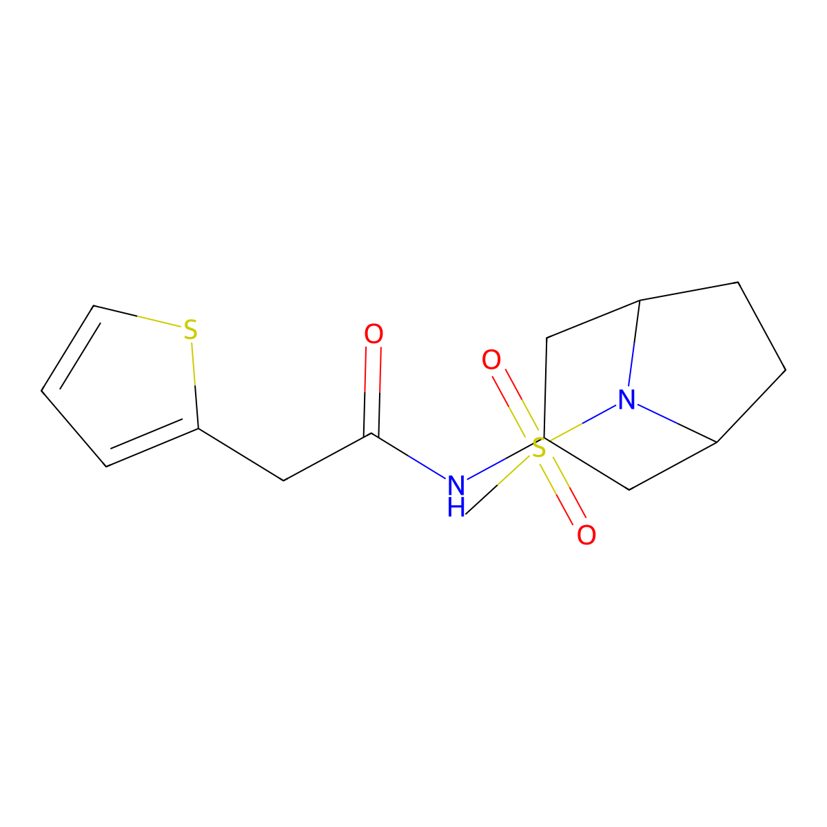 N-(8-(methylsulfonyl)-8-azabicyclo[3.2.1]octan-3-yl)-2-(thiophen-2-yl)acetamide molecular structure, CAS 2034284-19-8