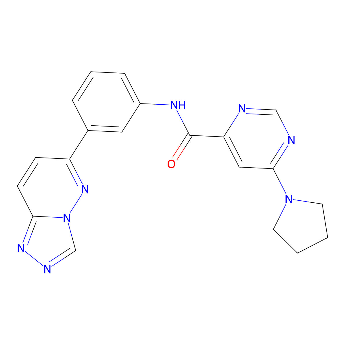 N-(3-([1,2,4]triazolo[4,3-b]pyridazin-6-yl)phenyl)-6-(pyrrolidin-1-yl)pyrimidine-4-carboxamide molecular structure, CAS 2034284-20-1