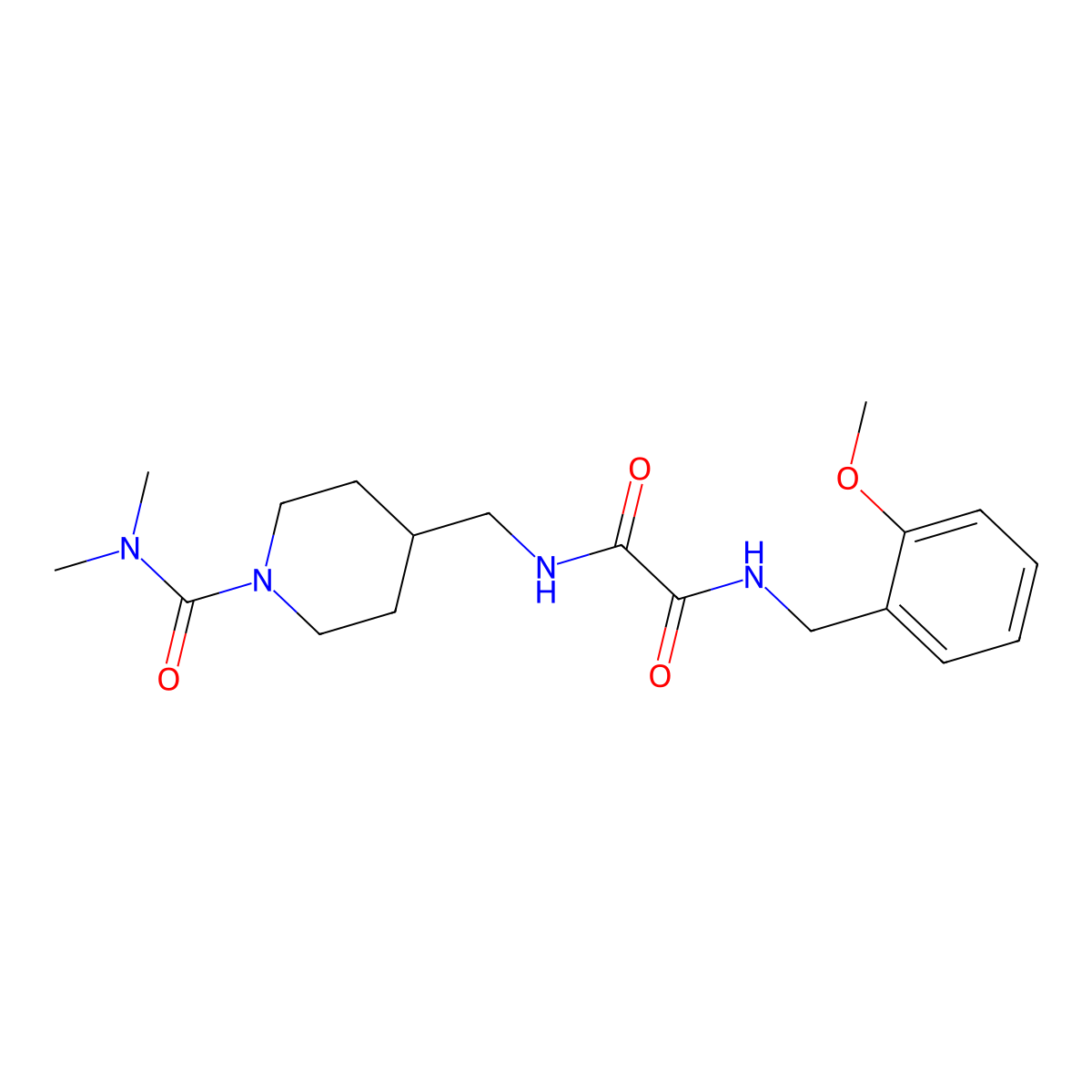 N1-((1-(dimethylcarbamoyl)piperidin-4-yl)methyl)-N2-(2-methoxybenzyl)oxalamide molecular structure, CAS 2034284-31-4