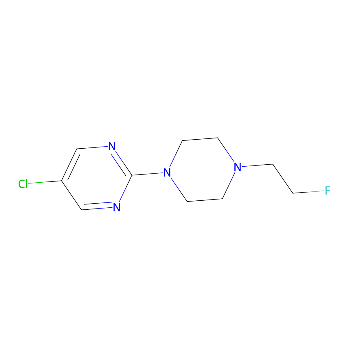 5-Chloro-2-[4-(2-fluoroethyl)piperazin-1-yl]pyrimidine molecular structure, CAS 2034284-39-2