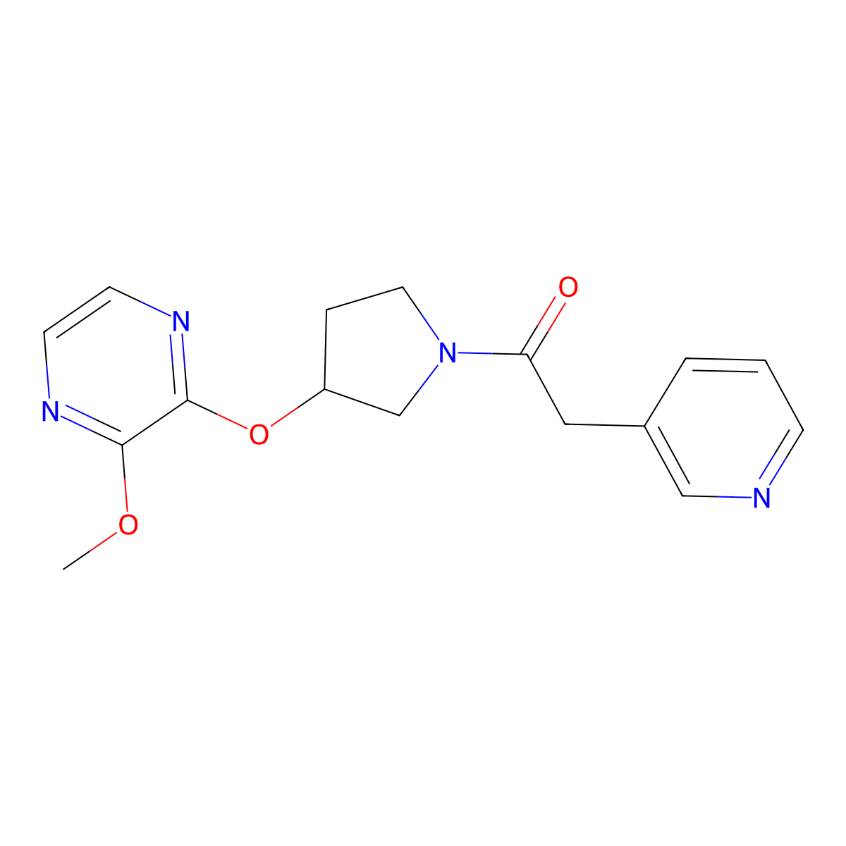 1-(3-((3-Methoxypyrazin-2-yl)oxy)pyrrolidin-1-yl)-2-(pyridin-3-yl)ethanone molecular structure, CAS 2034284-42-7