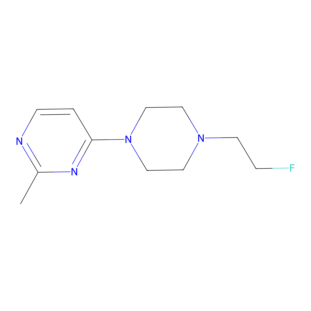 4-[4-(2-Fluoroethyl)piperazin-1-yl]-2-methylpyrimidine molecular structure, CAS 2034284-52-9