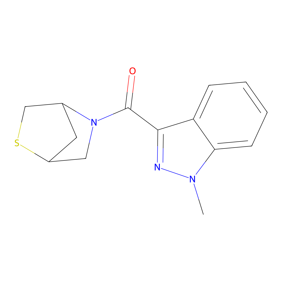 1-methyl-3-{2-thia-5-azabicyclo[2.2.1]heptane-5-carbonyl}-1H-indazole molecular structure, CAS 2034284-62-1