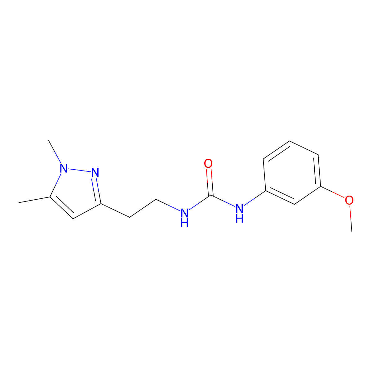 1-(2-(1,5-dimethyl-1H-pyrazol-3-yl)ethyl)-3-(3-methoxyphenyl)urea molecular structure, CAS 2034284-64-3