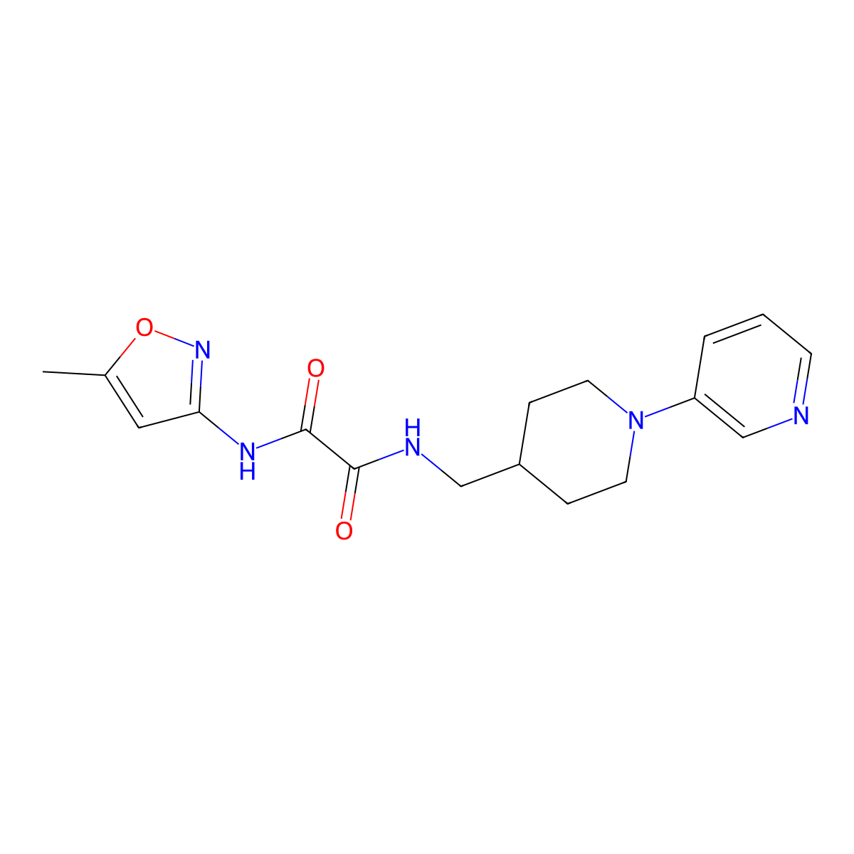 N1-(5-methylisoxazol-3-yl)-N2-((1-(pyridin-3-yl)piperidin-4-yl)methyl)oxalamide molecular structure, CAS 2034284-66-5