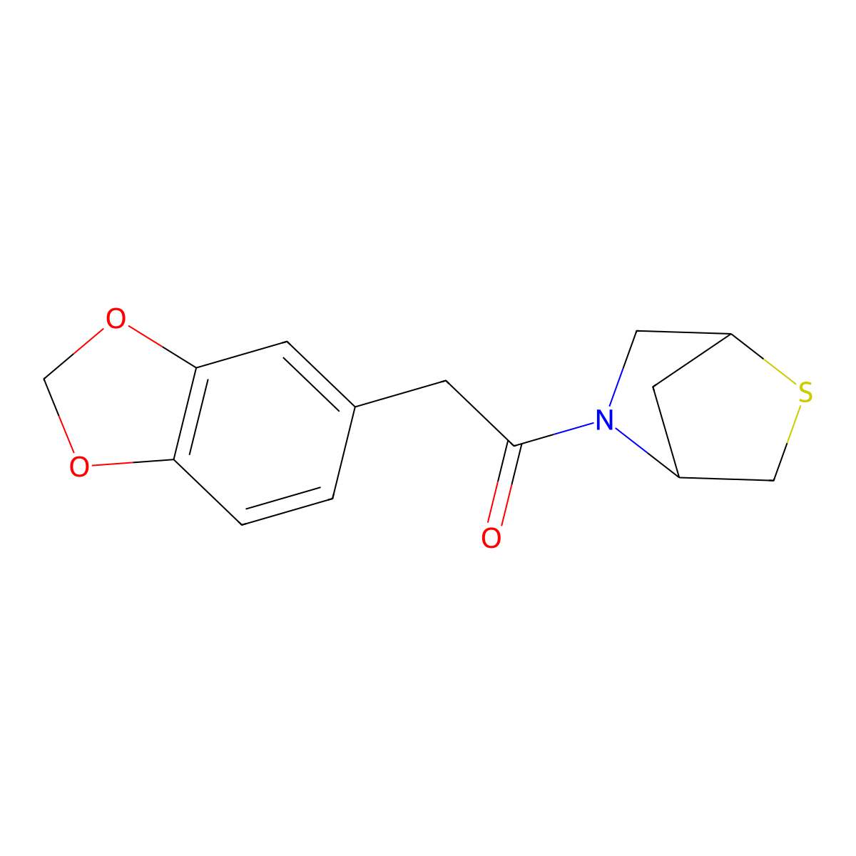 2-(Benzo[d][1,3]dioxol-5-yl)-1-(2-thia-5-azabicyclo[2.2.1]heptan-5-yl)ethanone molecular structure, CAS 2034284-68-7