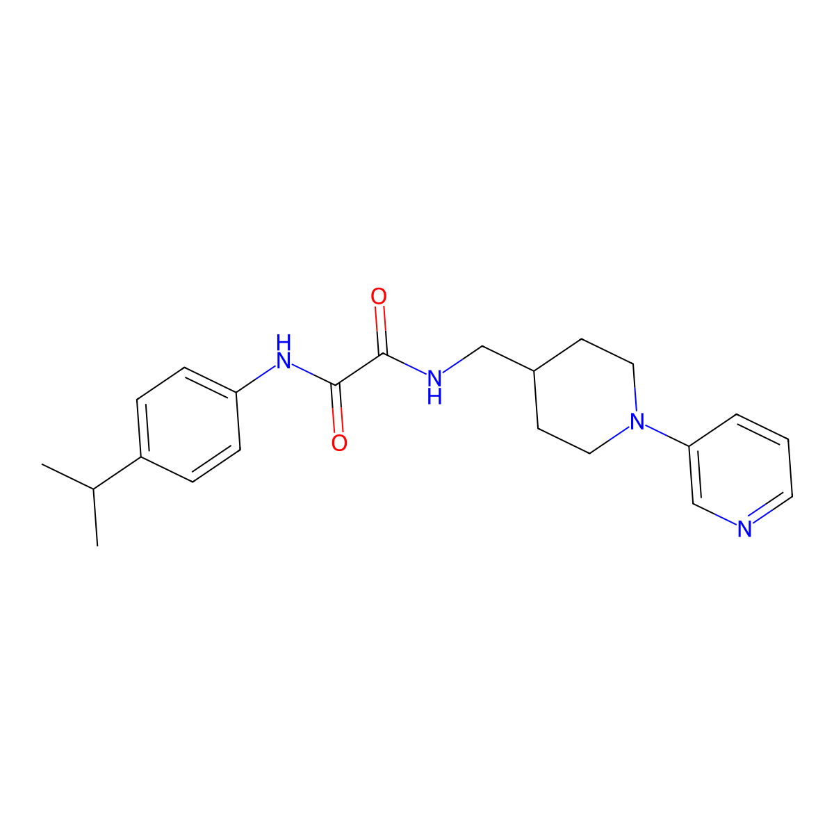 N1-(4-isopropylphenyl)-N2-((1-(pyridin-3-yl)piperidin-4-yl)methyl)oxalamide molecular structure, CAS 2034284-71-2