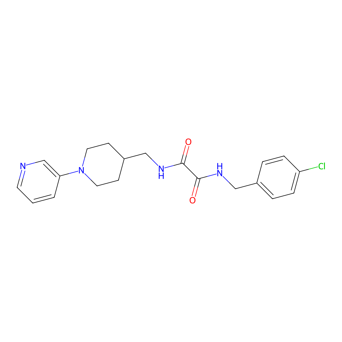 N1-(4-chlorobenzyl)-N2-((1-(pyridin-3-yl)piperidin-4-yl)methyl)oxalamide molecular structure, CAS 2034284-76-7