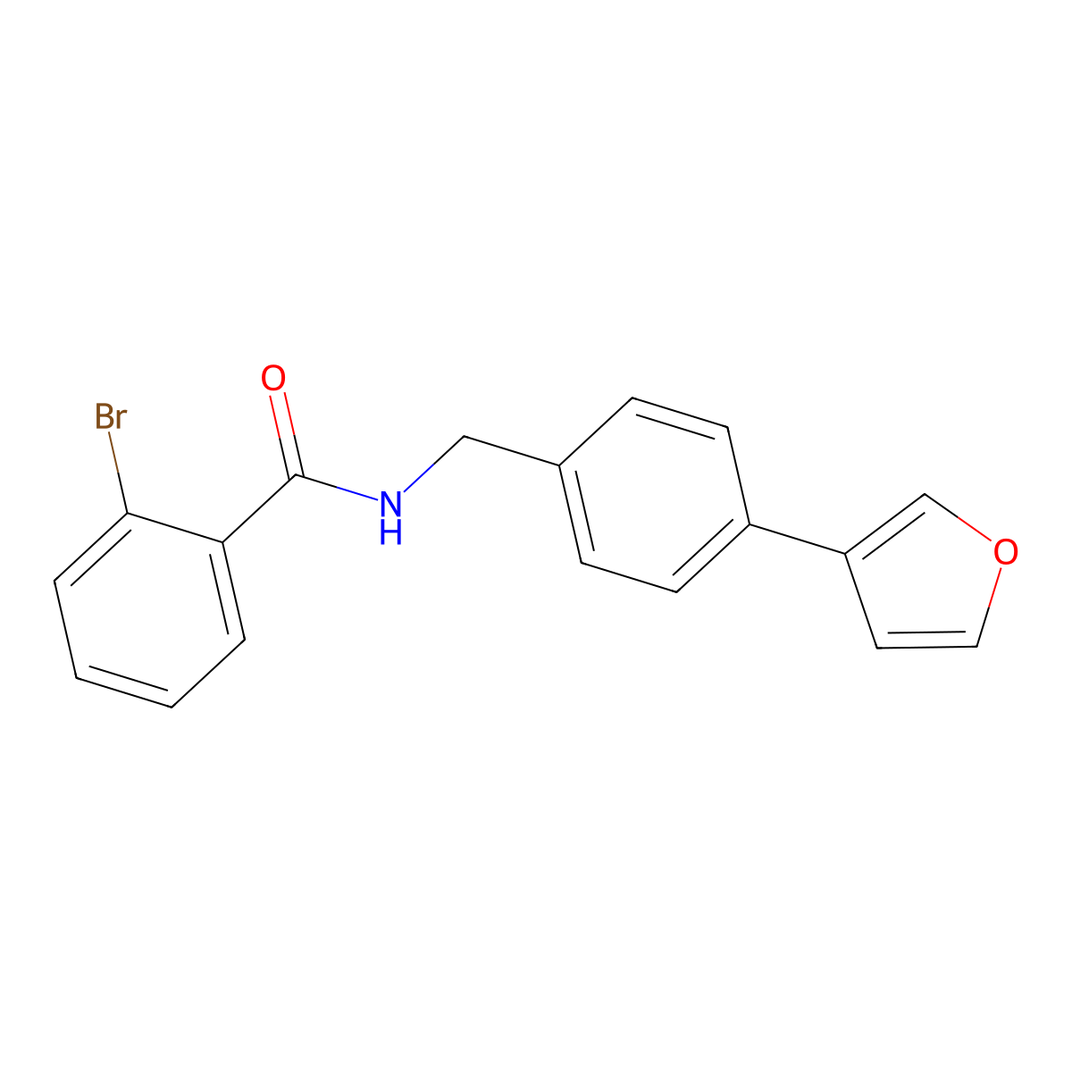 2-bromo-N-(4-(furan-3-yl)benzyl)benzamide molecular structure, CAS 2034284-79-0