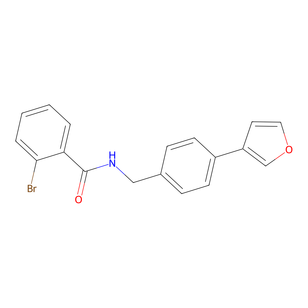 2-bromo-N-(4-(furan-3-yl)benzyl)benzamide molecular structure, CAS 2034284-79-0