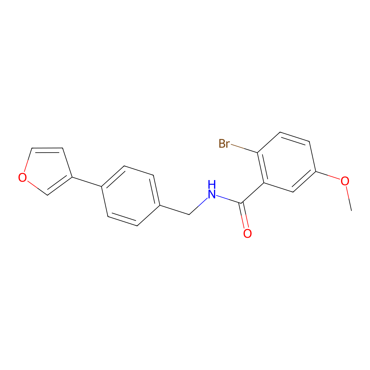 2-bromo-N-(4-(furan-3-yl)benzyl)-5-methoxybenzamide molecular structure, CAS 2034284-83-6