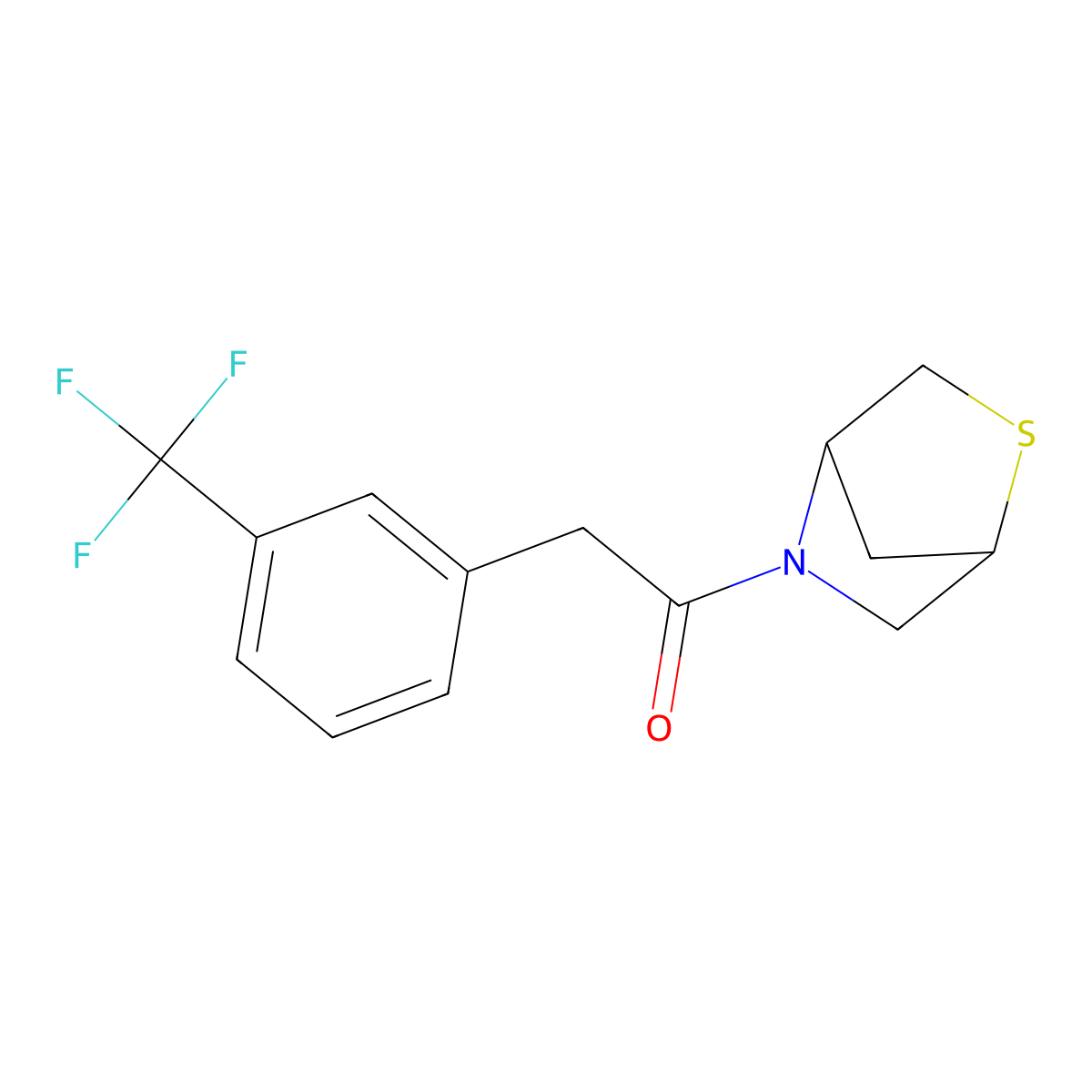 1-(2-Thia-5-azabicyclo[2.2.1]heptan-5-yl)-2-(3-(trifluoromethyl)phenyl)ethanone molecular structure, CAS 2034284-89-2