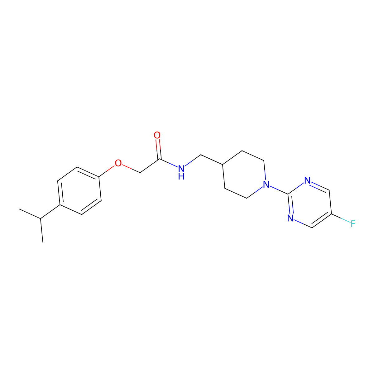 N-((1-(5-fluoropyrimidin-2-yl)piperidin-4-yl)methyl)-2-(4-isopropylphenoxy)acetamide molecular structure, CAS 2034284-90-5