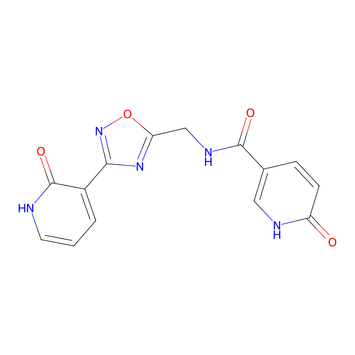 6-oxo-N-((3-(2-oxo-1,2-dihydropyridin-3-yl)-1,2,4-oxadiazol-5-yl)methyl)-1,6-dihydropyridine-3-carboxamide molecular structure, CAS 2034284-92-7