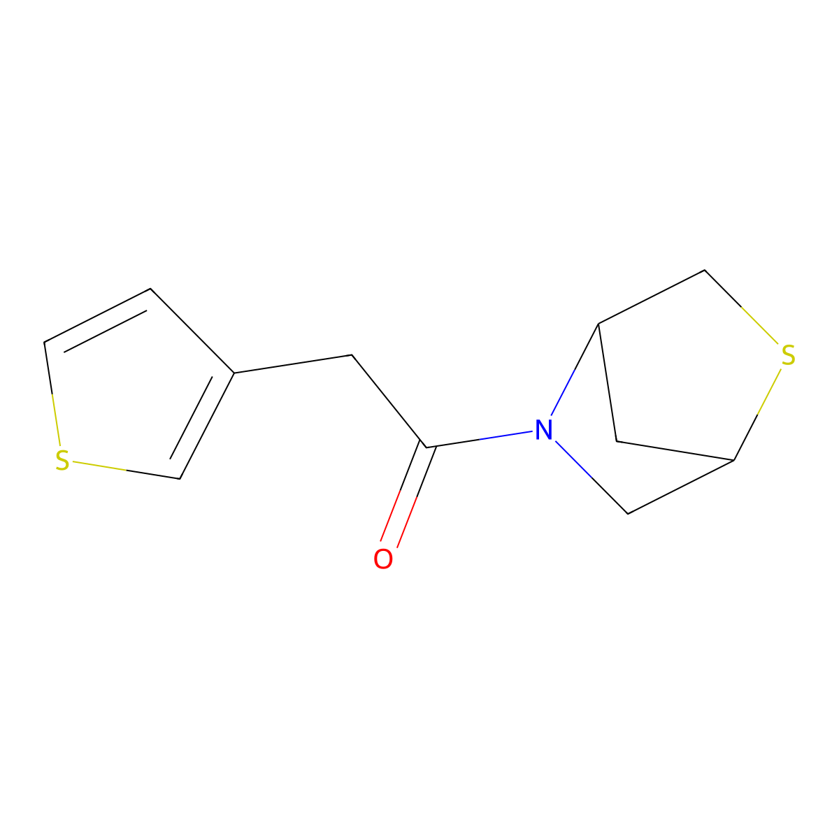 1-(2-Thia-5-azabicyclo[2.2.1]heptan-5-yl)-2-(thiophen-3-yl)ethanone molecular structure, CAS 2034284-93-8