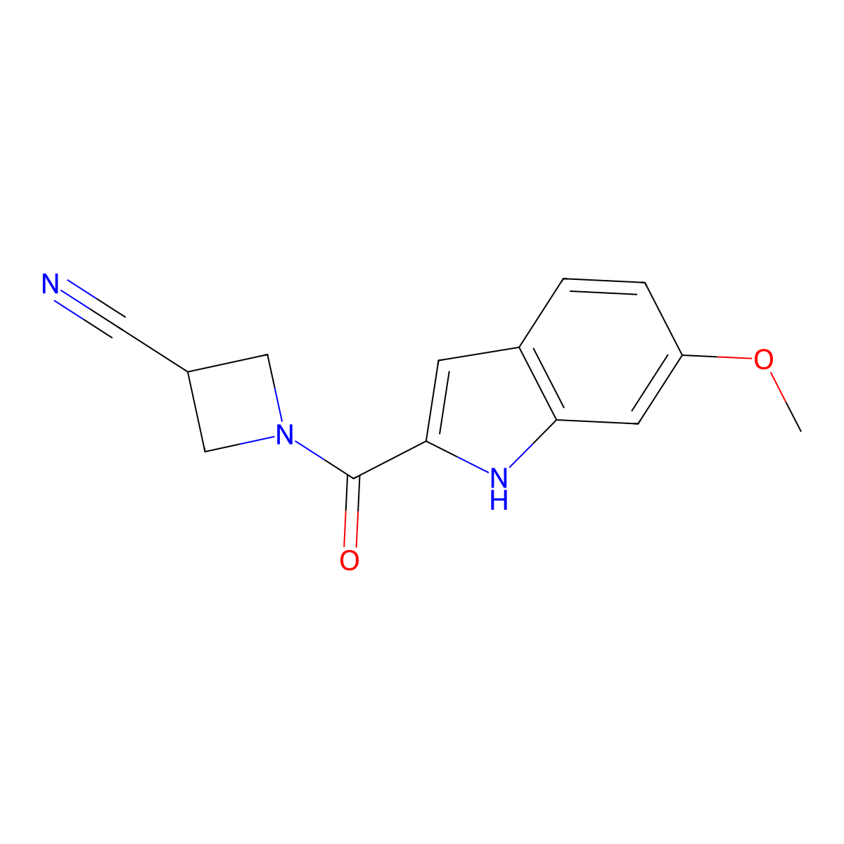 1-(6-methoxy-1H-indole-2-carbonyl)azetidine-3-carbonitrile molecular structure, CAS 2034284-98-3
