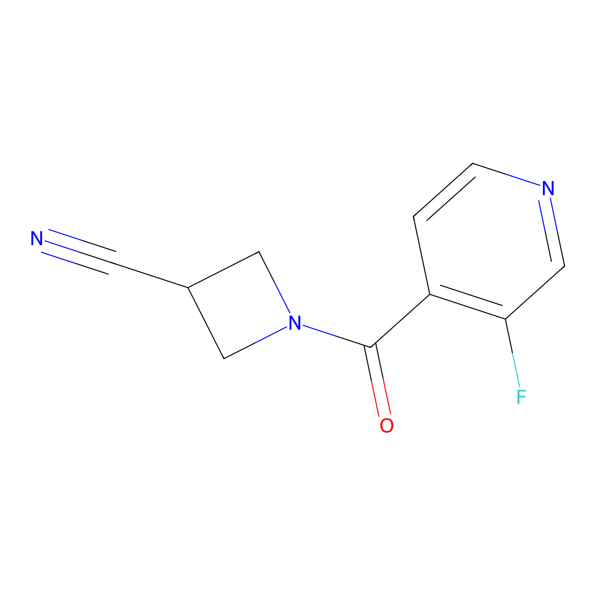 1-(3-Fluoroisonicotinoyl)azetidine-3-carbonitrile molecular structure, CAS 2034285-01-1