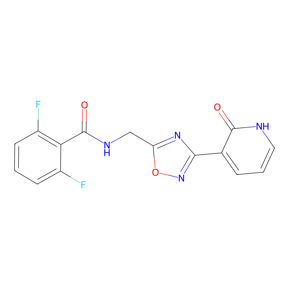 2,6-difluoro-N-((3-(2-oxo-1,2-dihydropyridin-3-yl)-1,2,4-oxadiazol-5-yl)methyl)benzamide molecular structure, CAS 2034285-11-3