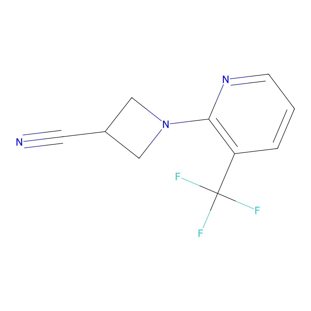 1-[3-(Trifluoromethyl)pyridin-2-yl]azetidine-3-carbonitrile molecular structure, CAS 2034285-19-1