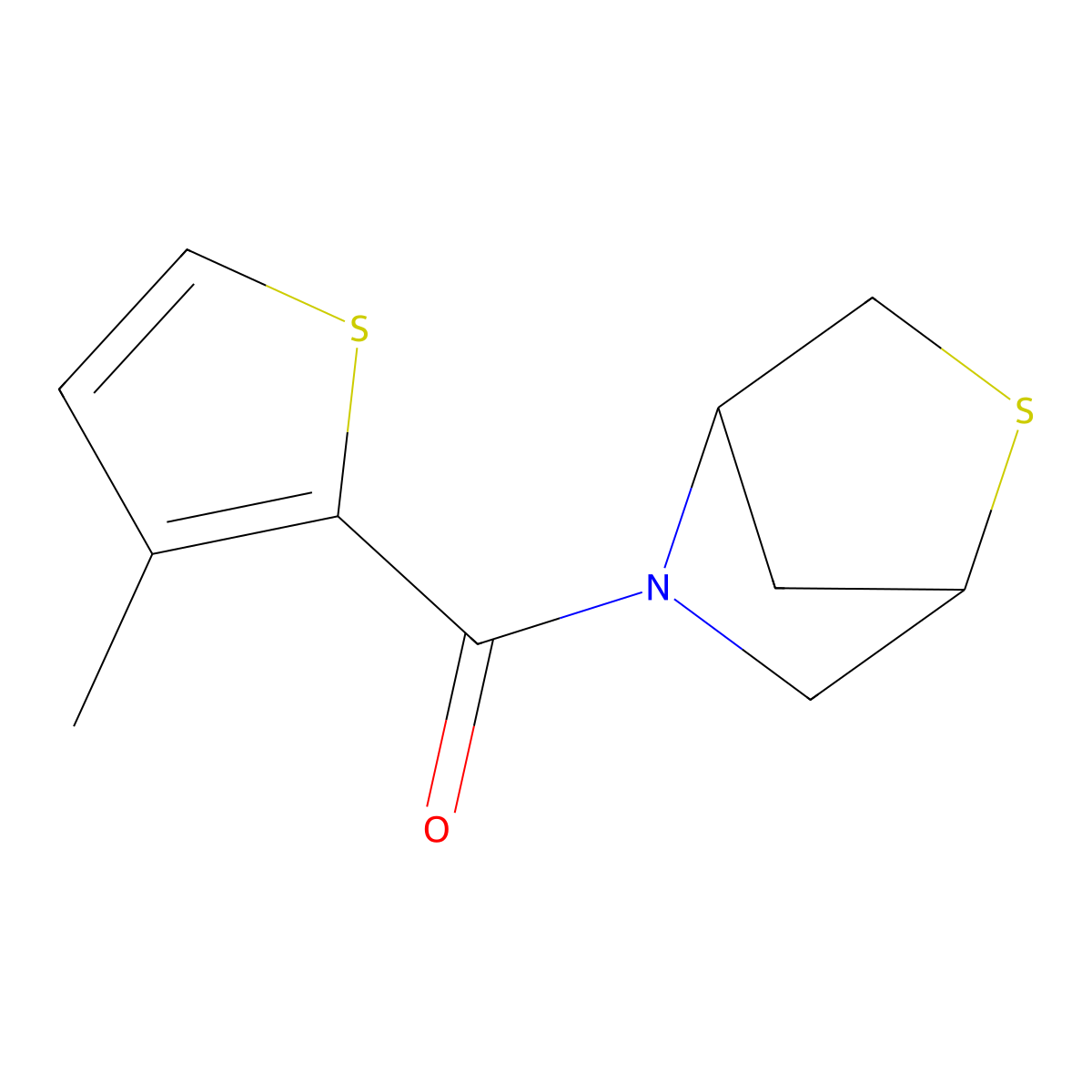 2-Thia-5-azabicyclo[2.2.1]heptan-5-yl(3-methylthiophen-2-yl)methanone molecular structure, CAS 2034285-30-6