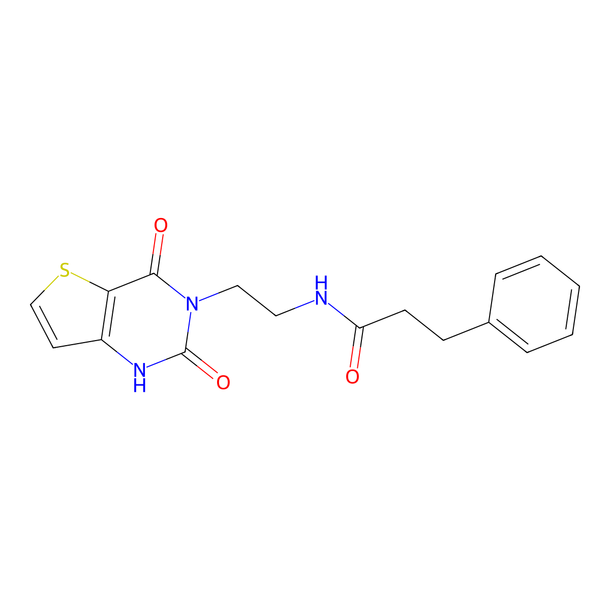 N-(2-(2,4-dioxo-1,2-dihydrothieno[3,2-d]pyrimidin-3(4H)-yl)ethyl)-3-phenylpropanamide molecular structure, CAS 2034285-39-5