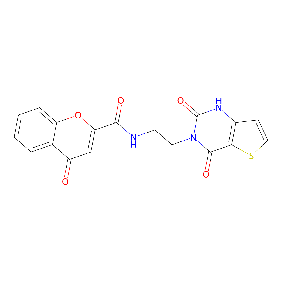 N-(2-(2,4-dioxo-1,2-dihydrothieno[3,2-d]pyrimidin-3(4H)-yl)ethyl)-4-oxo-4H-chromene-2-carboxamide molecular structure, CAS 2034285-43-1